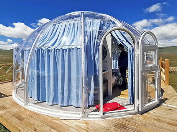 Cúpula de Glampling transparente